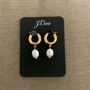 J. Crew Gold and Pearl Drop Earrings